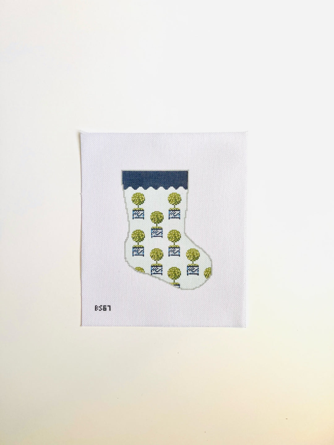 Topiary Pattern Ornament Sized Bauble Stocking August Trunk Show-Needlepoint Canvas-KCN Designers-The Pepper Pot Barrington, IL