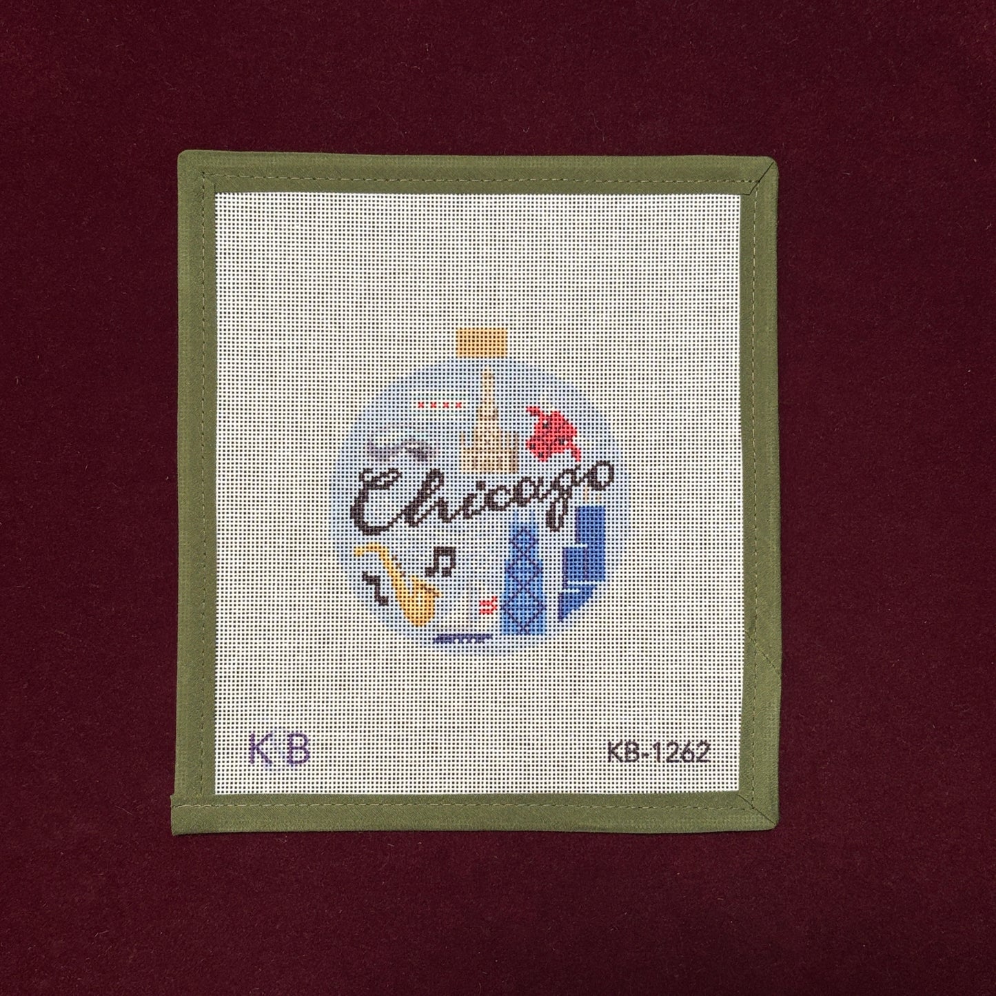 Travel Round - Chicago-Needlepoint Canvas-Bradley Needlepoint-The Pepper Pot Barrington, IL