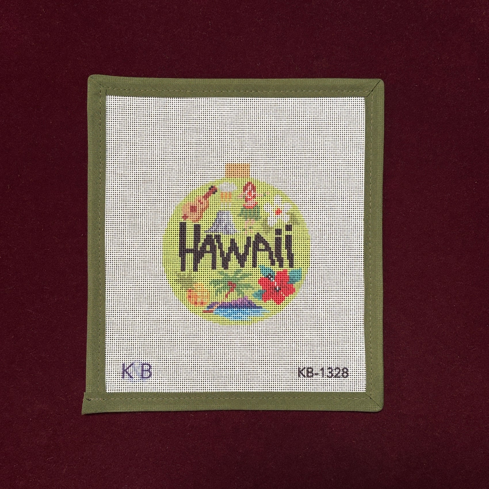 Travel Round - Hawaii-Needlepoint Canvas-Bradley Needlepoint-The Pepper Pot Barrington, IL