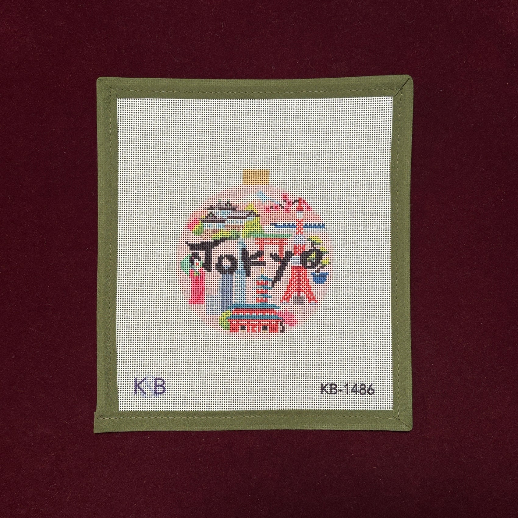 Travel Round - Tokyo-Needlepoint Canvas-Bradley Needlepoint-The Pepper Pot Barrington, IL