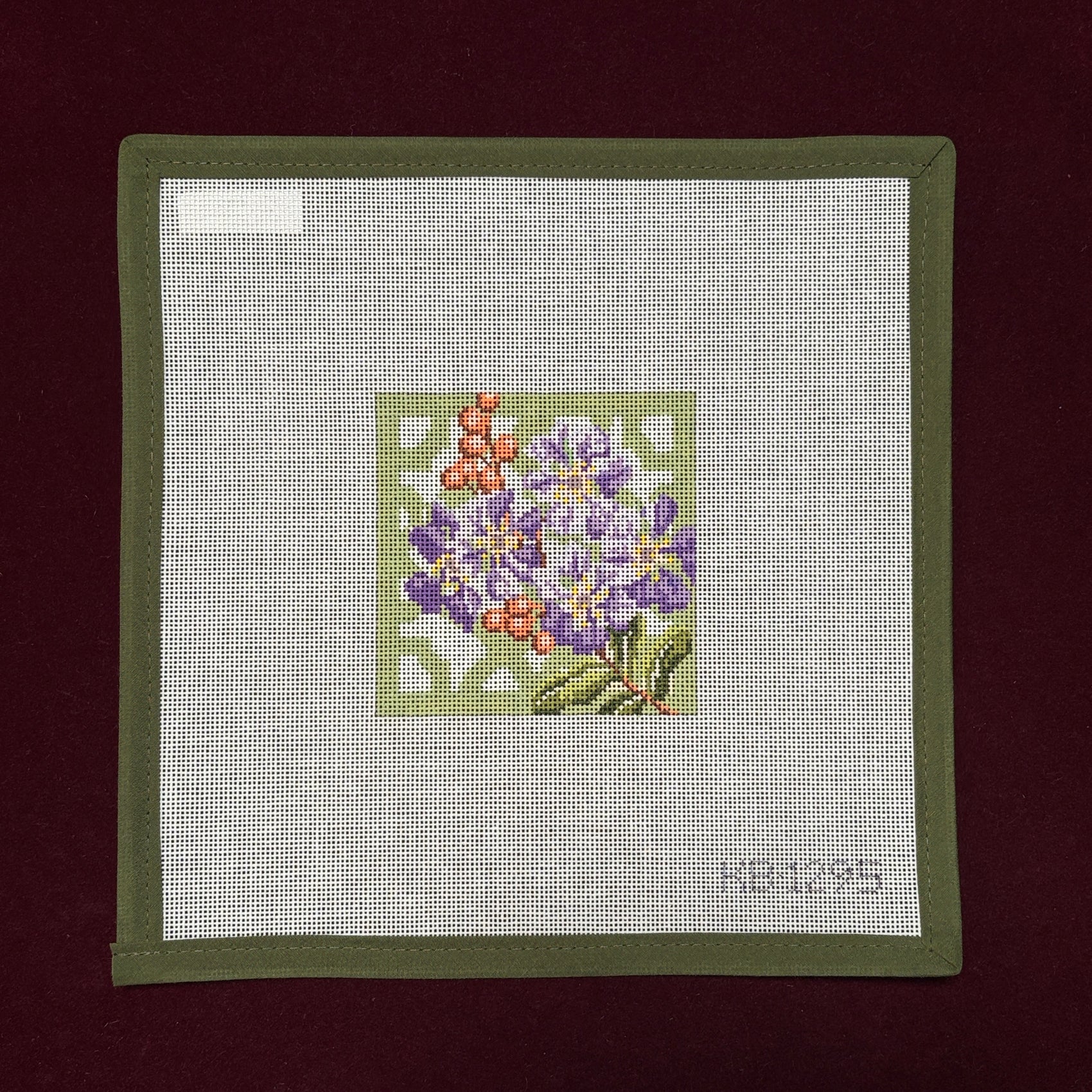 Trellis Coaster - Crepe Myrtle-Needlepoint Canvas-Bradley Needlepoint-The Pepper Pot Barrington, IL