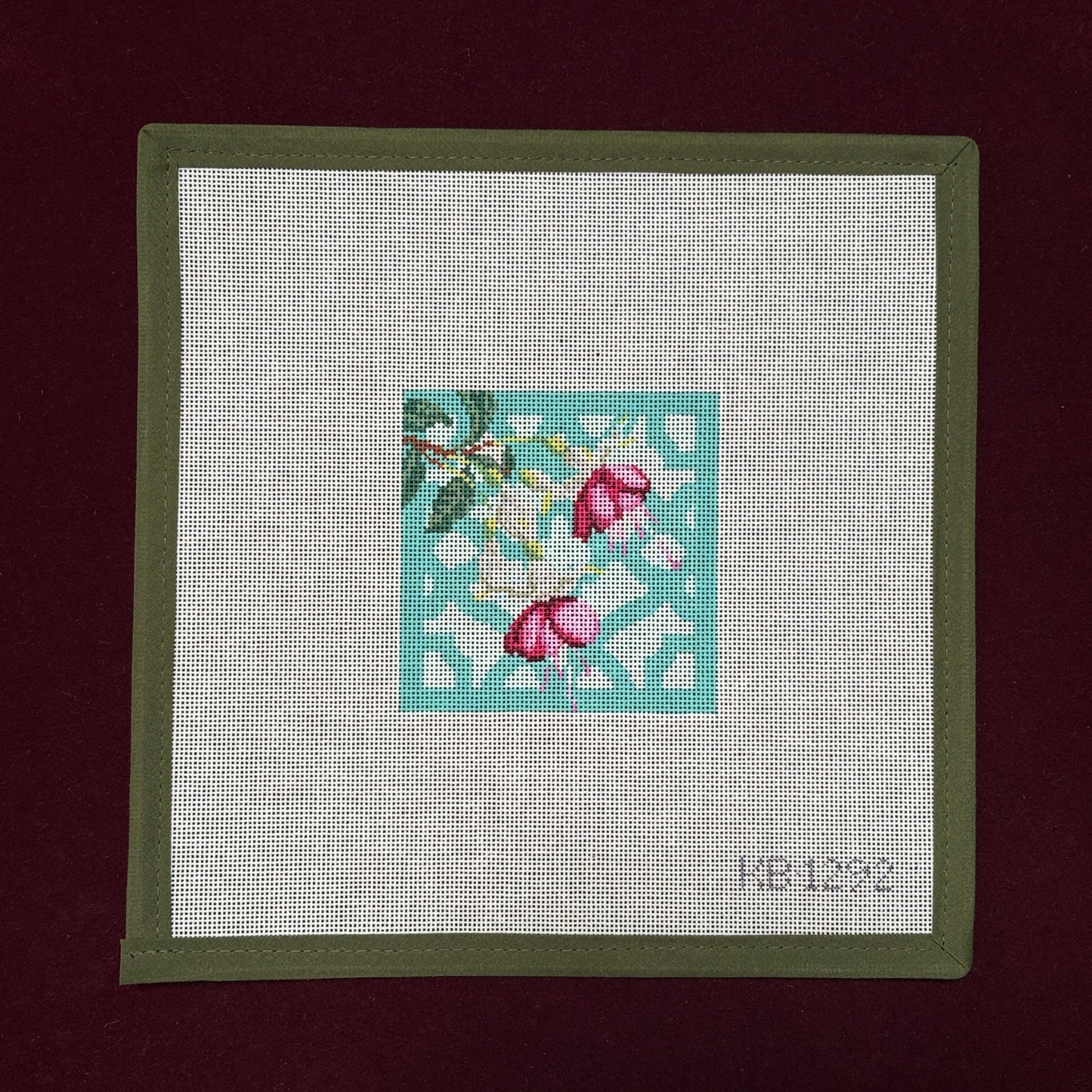 Trellis Coaster - Fuchsia-Needlepoint Canvas-Bradley Needlepoint-The Pepper Pot Barrington, IL