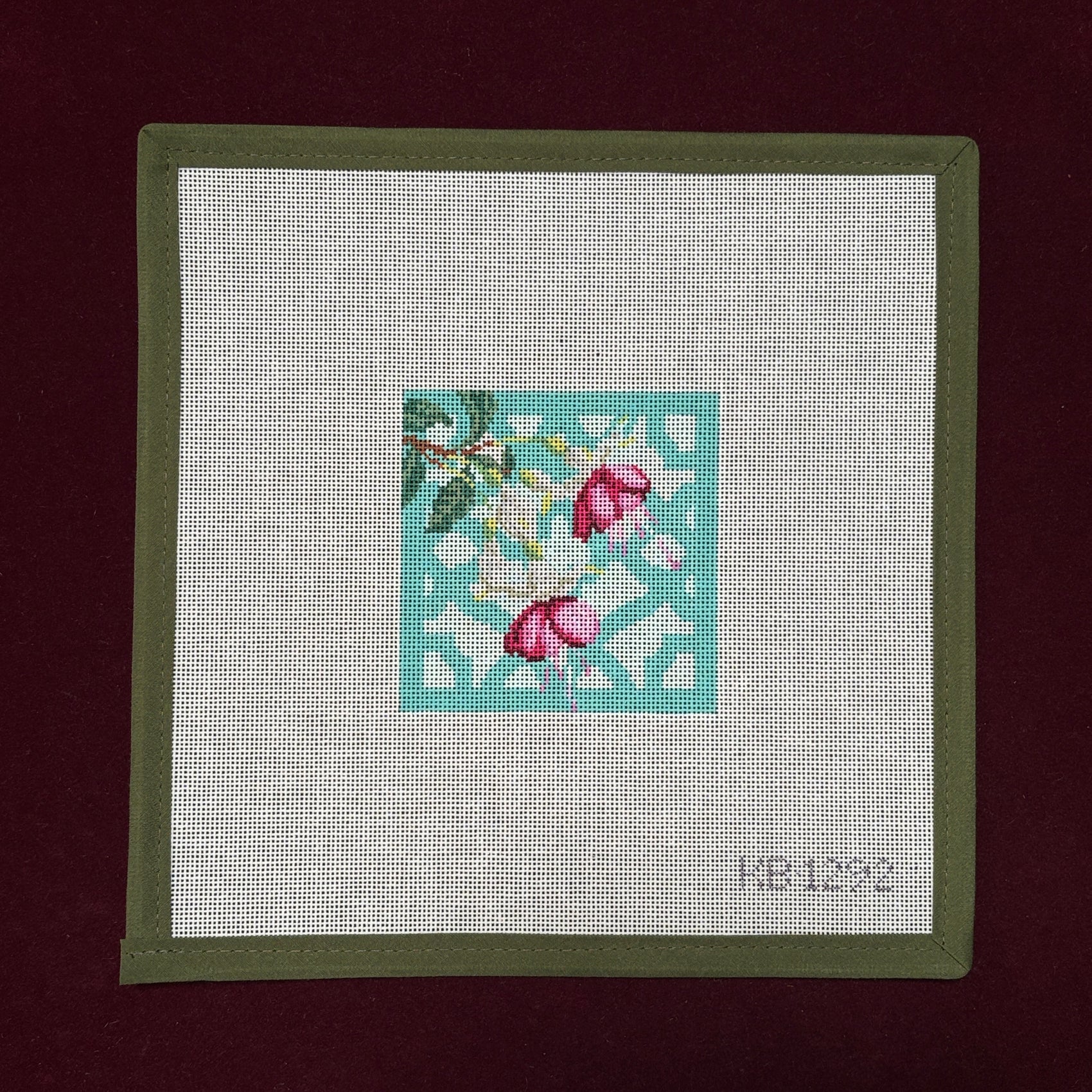 Trellis Coaster - Fuchsia-Needlepoint Canvas-Bradley Needlepoint-The Pepper Pot Barrington, IL