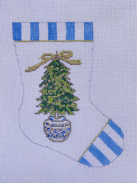 Trim the Tree Ornament Sized Stocking Canvas August Trunk Show-Needlepoint Canvas-KCN Designers-The Pepper Pot Barrington, IL
