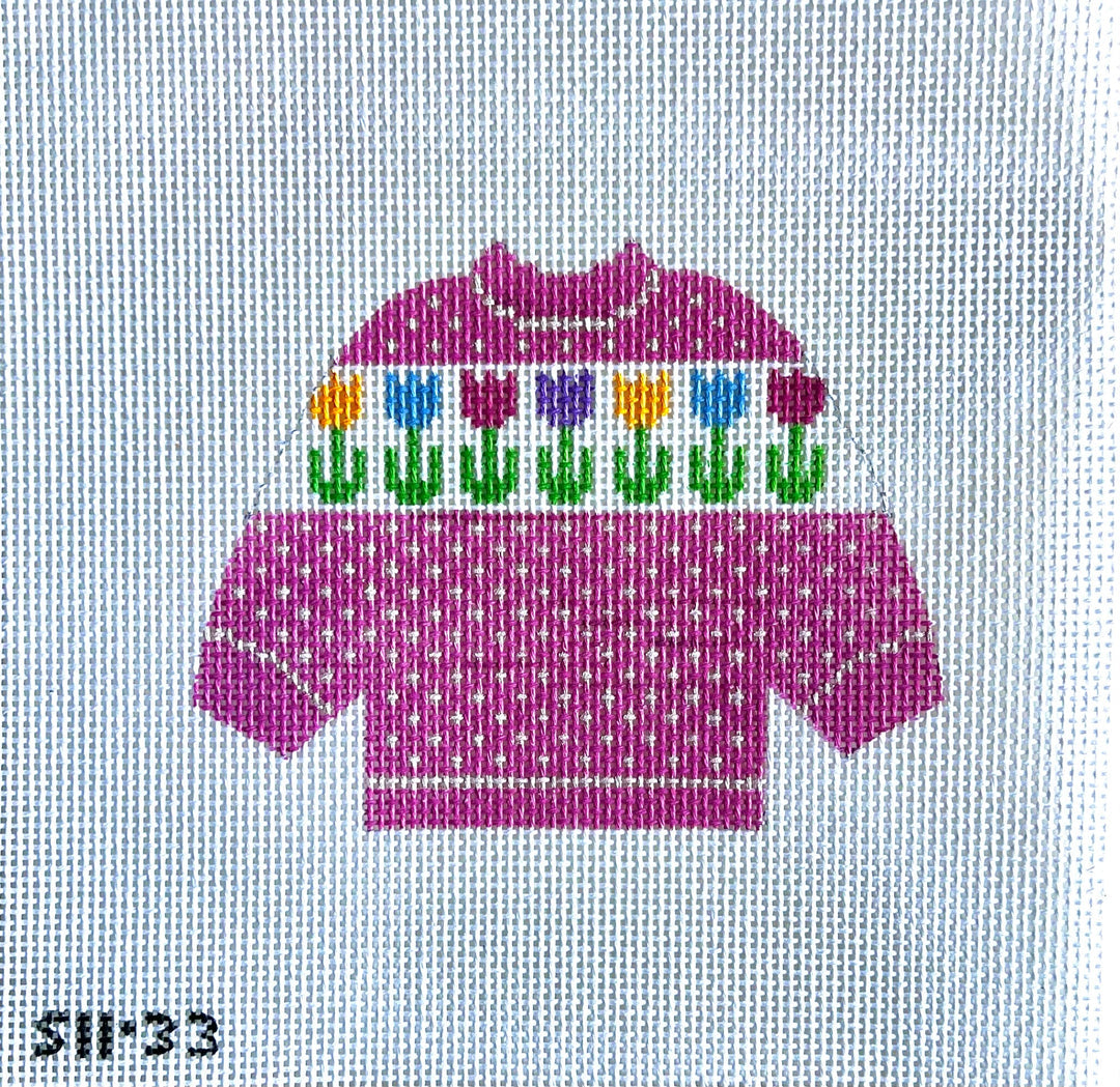 Tulip Pullover August Trunk Show-Needlepoint Canvas-KCN Designers-The Pepper Pot Barrington, IL