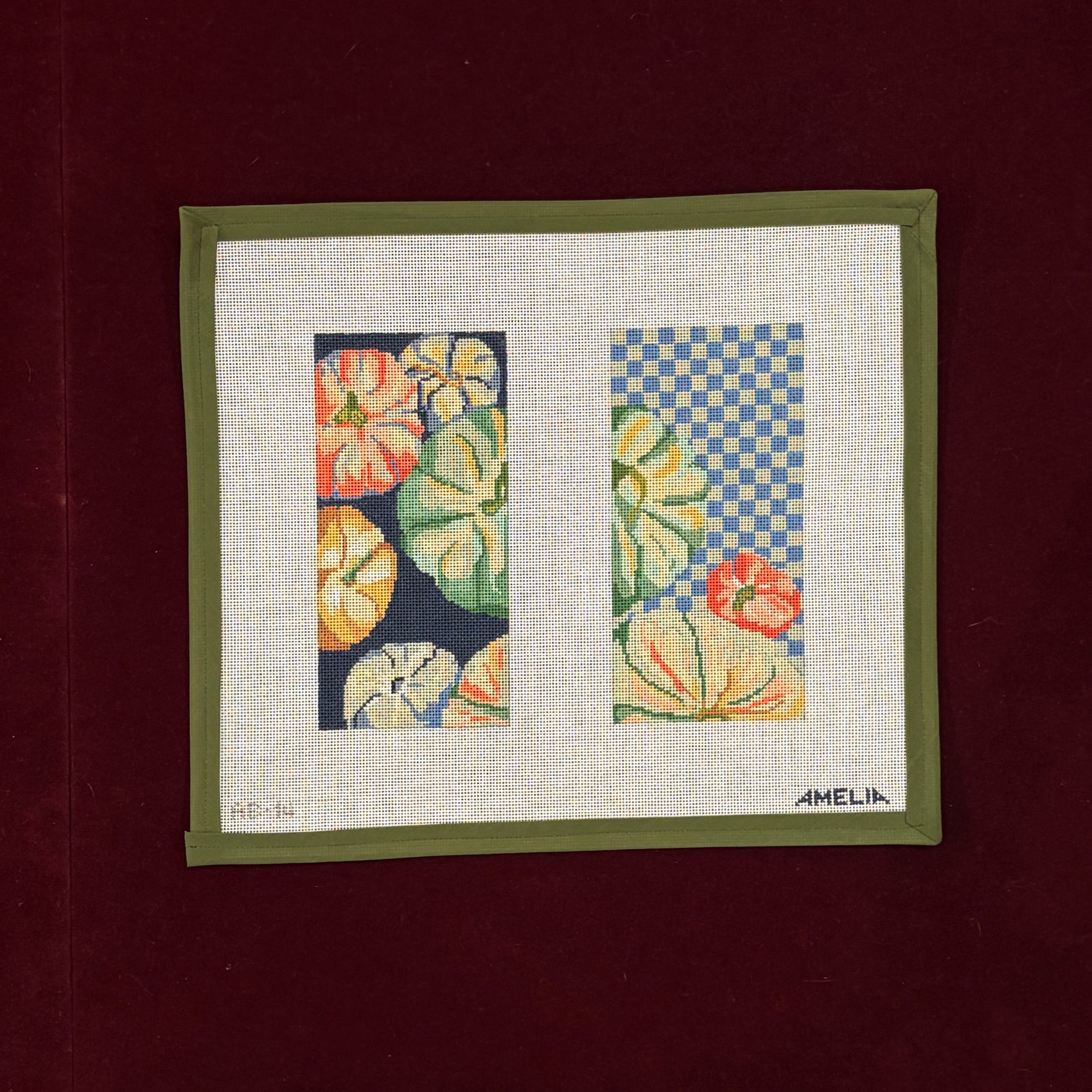 Tumbling Pumpkin Eye Glass Case-Canvas-The Gingham Stitchery-The Pepper Pot