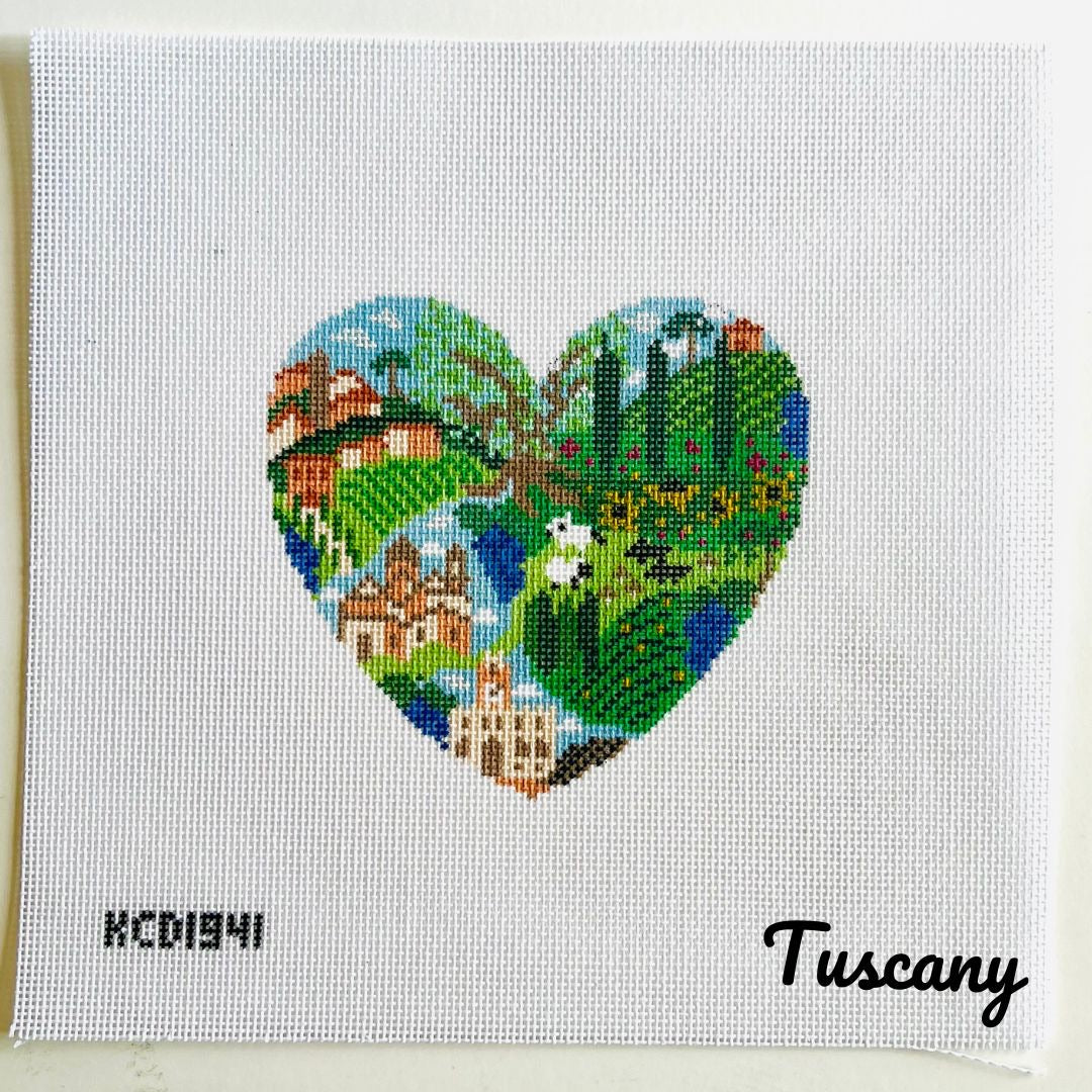 Tuscany Heart August Trunk Show-Needlepoint Canvas-KCN Designers-The Pepper Pot Barrington, IL