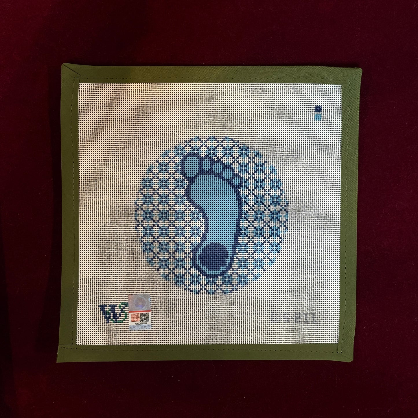 UNC Tar Heel Round-Needlepoint Canvas-Wipstitch-The Pepper Pot Barrington, IL
