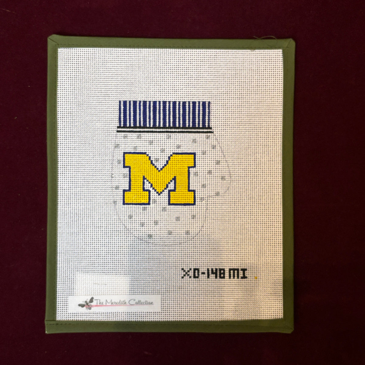 University of Michigan - Mitten-Needlepoint Canvas-The Meredith Collection-The Pepper Pot Barrington, IL