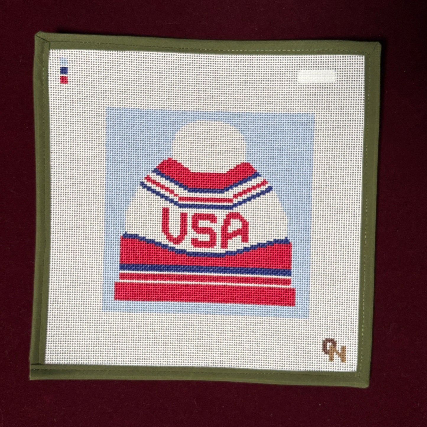 USA Hat-Needlepoint Canvas-Otter Needlepoint-The Pepper Pot Barrington, IL