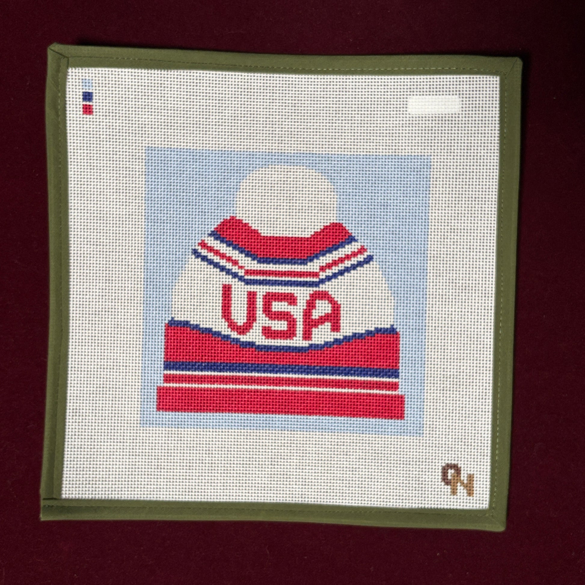 USA Hat-Needlepoint Canvas-Otter Needlepoint-The Pepper Pot Barrington, IL