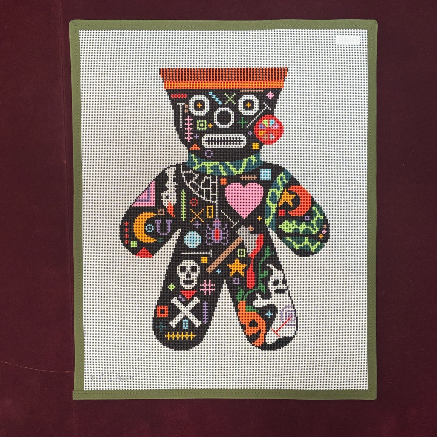 Voodoo Doll Pumpkin and Ghost-Needlepoint Canvas-Bradley Needlepoint-The Pepper Pot Barrington, IL