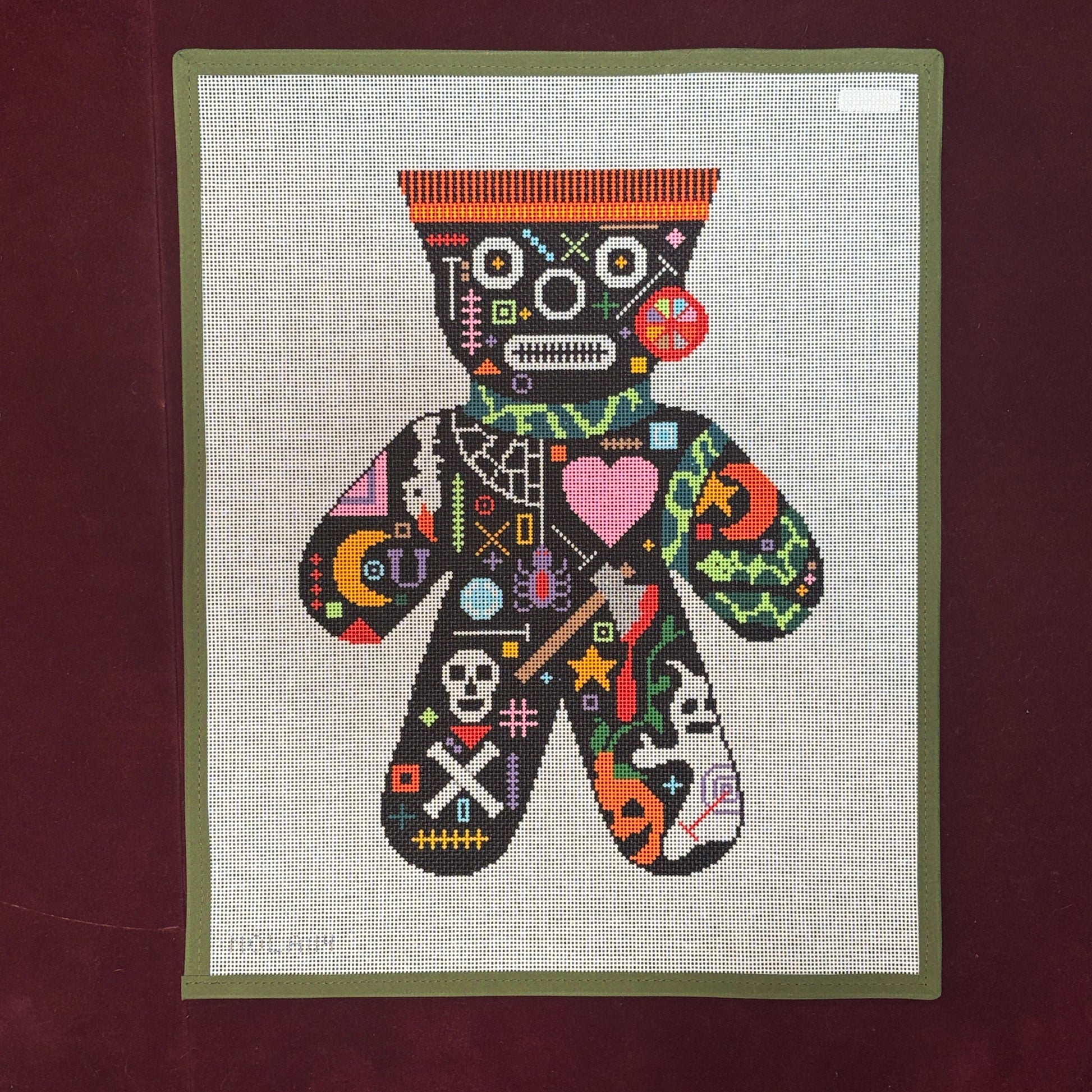 Voodoo Doll Pumpkin and Ghost-Needlepoint Canvas-Bradley Needlepoint-The Pepper Pot Barrington, IL