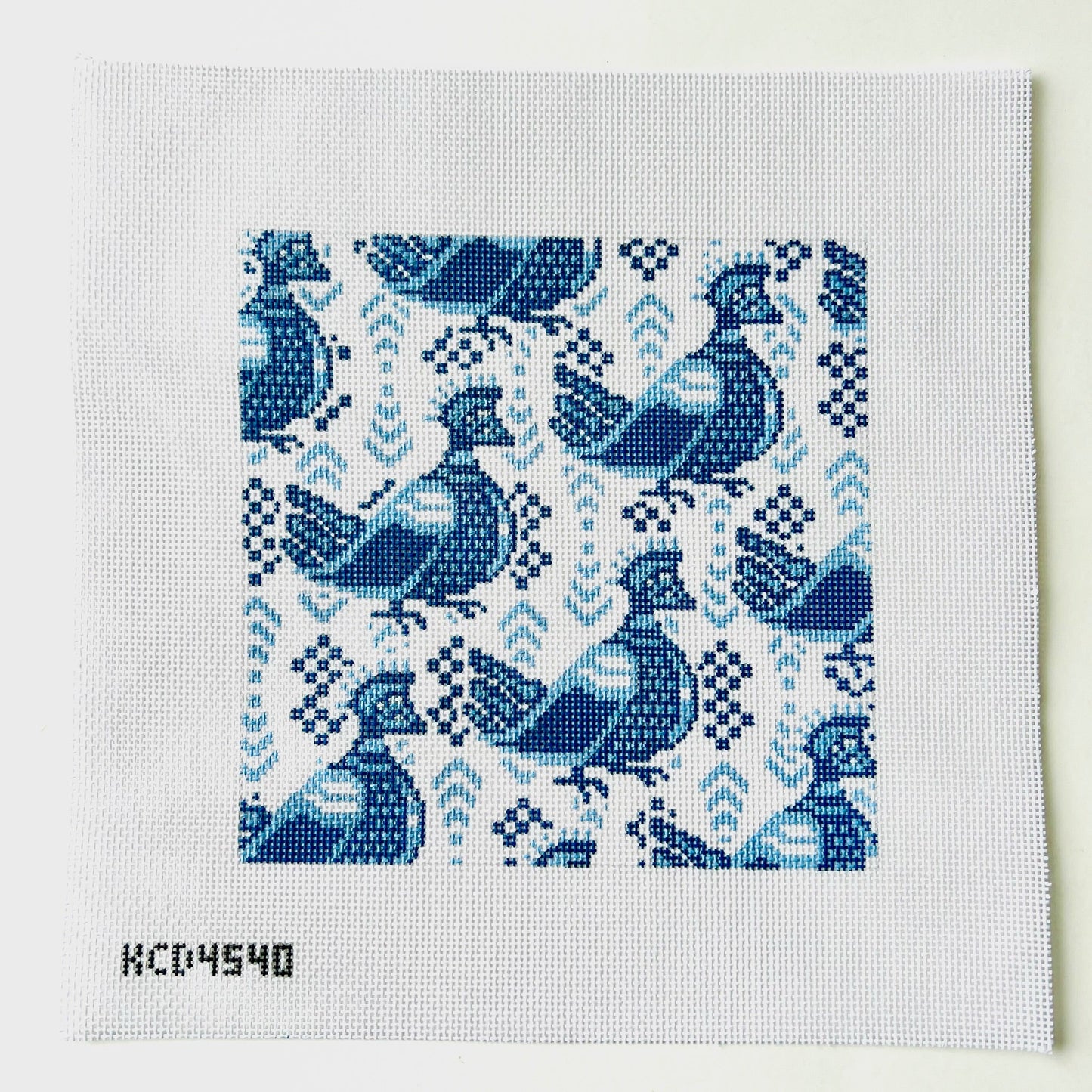 Wendy Bird Square Pillow August Trunk Show-Needlepoint Canvas-KCN Designers-The Pepper Pot Barrington, IL