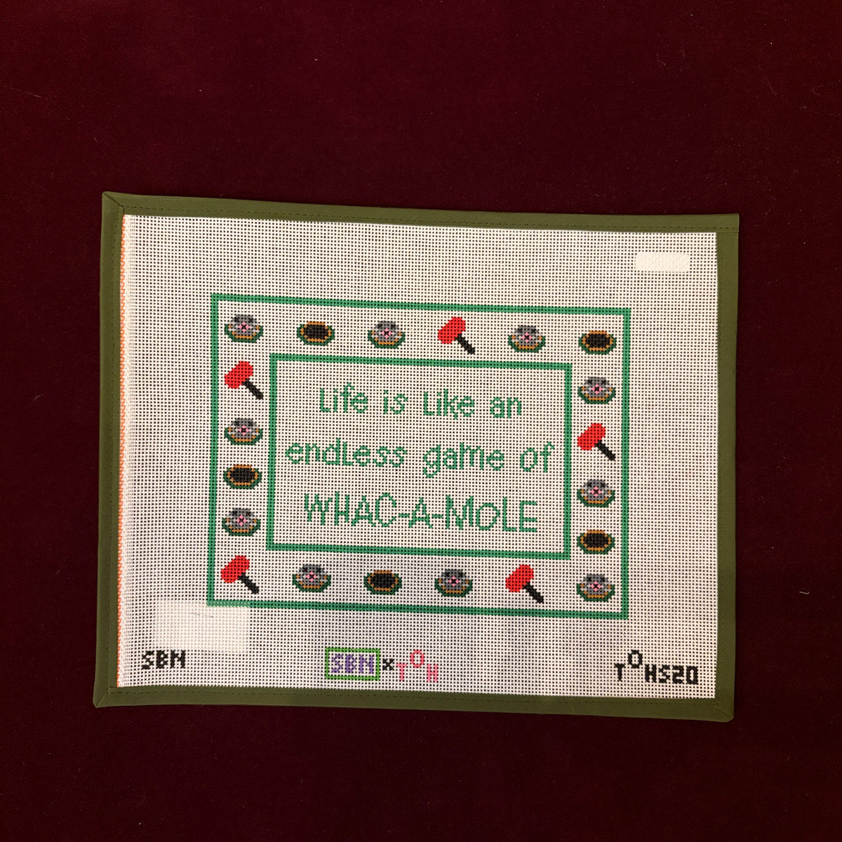 Whac-A-Mole-Needlepoint Canvas-Susan Battle Needlepoint-The Pepper Pot Barrington, IL