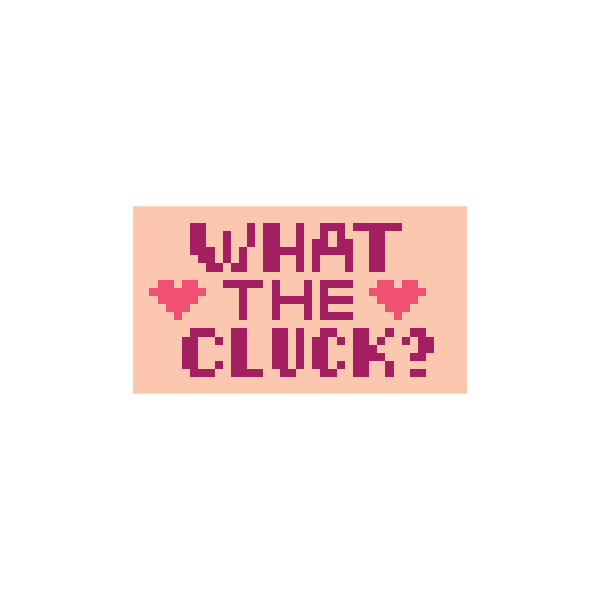 What the Cluck Pink 1.25"x 2.25" Mini Needlepoint Canvas-Needlepoint Canvas-Fraymeworks-The Pepper Pot Barrington, IL