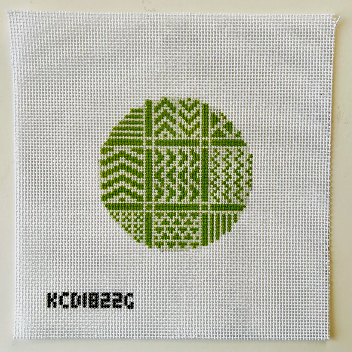 Wiggle Sticks Round (Green) August Trunk Show-Needlepoint Canvas-KCN Designers-The Pepper Pot Barrington, IL