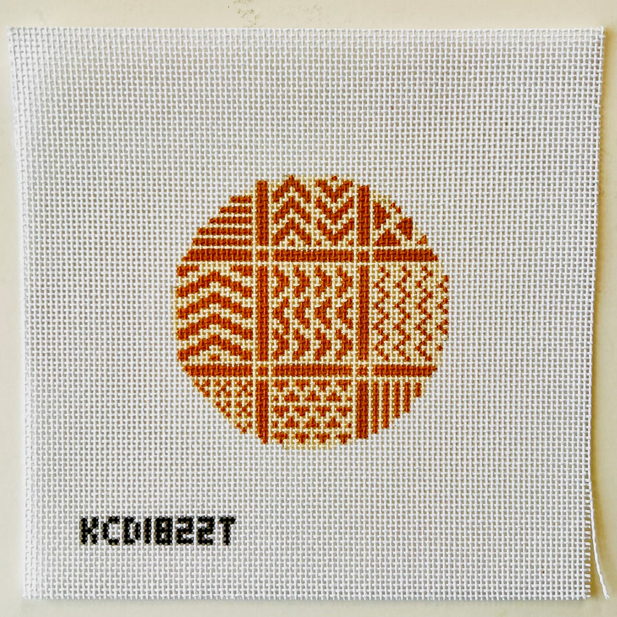 Wiggle Sticks Round (Tan) August Trunk Show-Needlepoint Canvas-KCN Designers-The Pepper Pot Barrington, IL