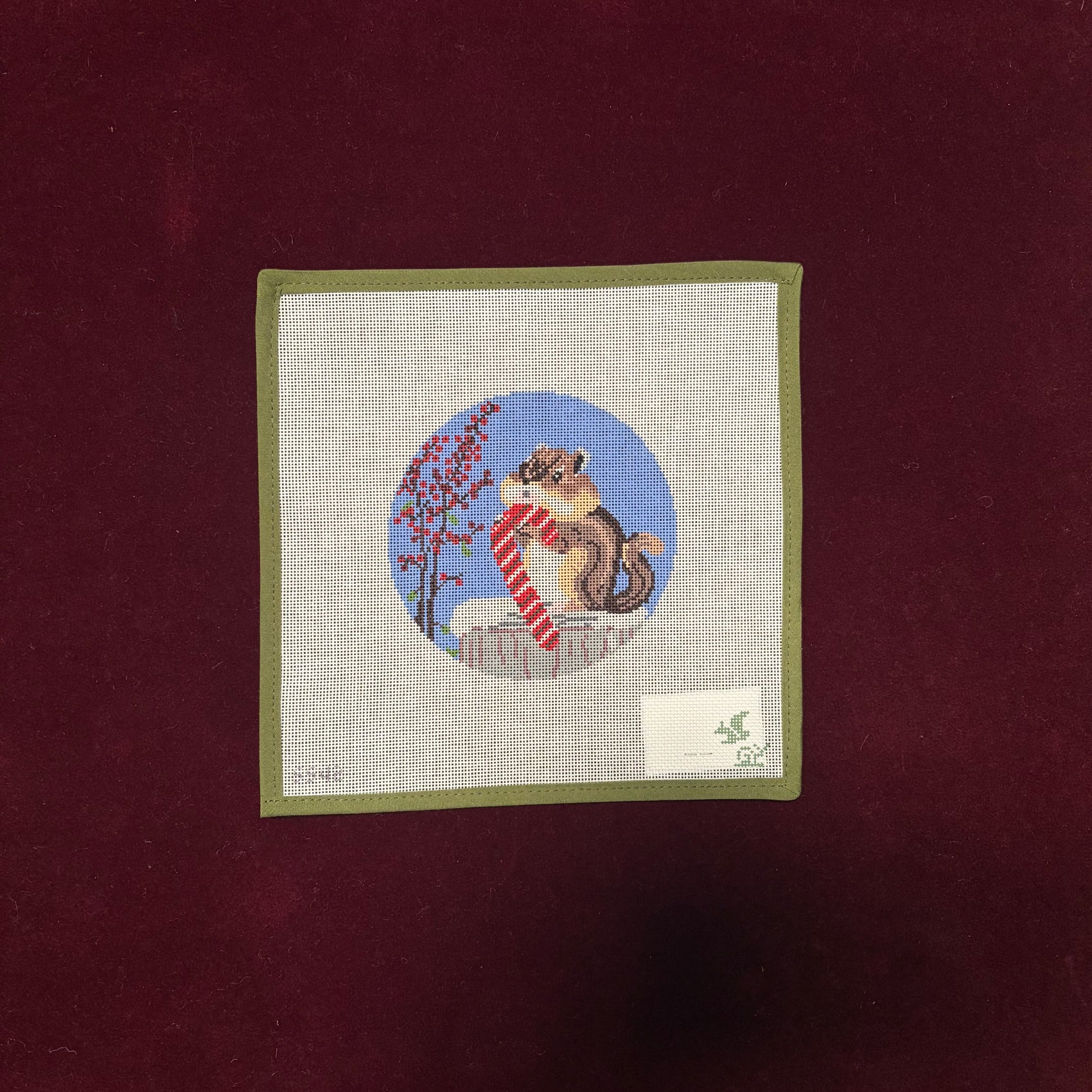 Winter Sweets Chipmunk-Canvas-The Gingham Stitchery-The Pepper Pot
