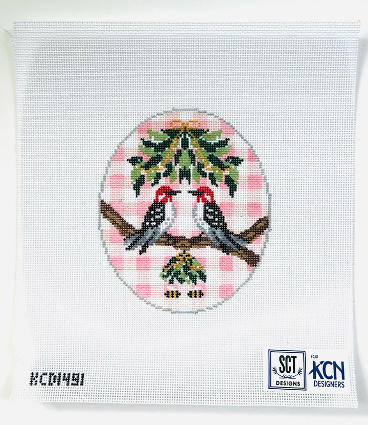 Woodpecker Oval August Trunk Show-Needlepoint Canvas-KCN Designers-The Pepper Pot Barrington, IL