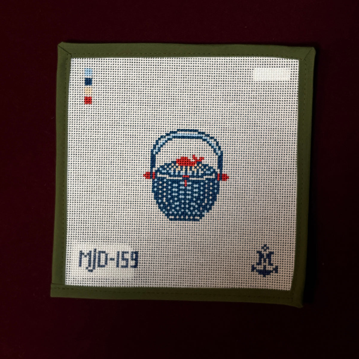 Woven Whale Basket-Needlepoint Canvas-Morgan Julia Designs-The Pepper Pot Barrington, IL