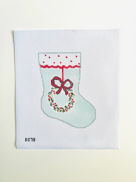 Wreath Ornament Sized Bauble Stocking August Trunk Show-Needlepoint Canvas-KCN Designers-The Pepper Pot Barrington, IL