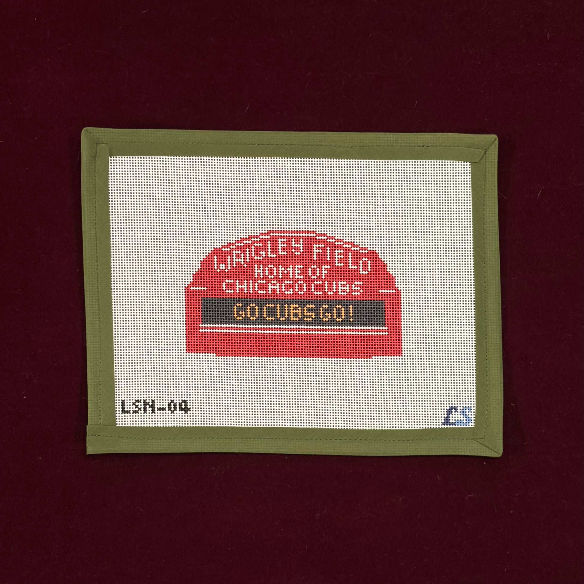 Wrigley Field Sign-Canvas-Lake Shore Needlepoint-The Pepper Pot