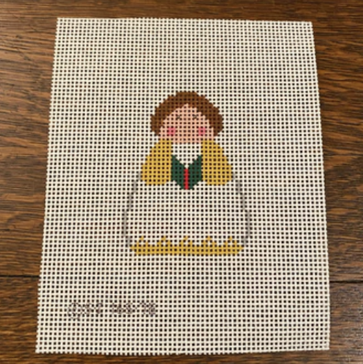Yellow Choir Angel August Trunk Show-Needlepoint Canvas-KCN Designers-The Pepper Pot Barrington, IL