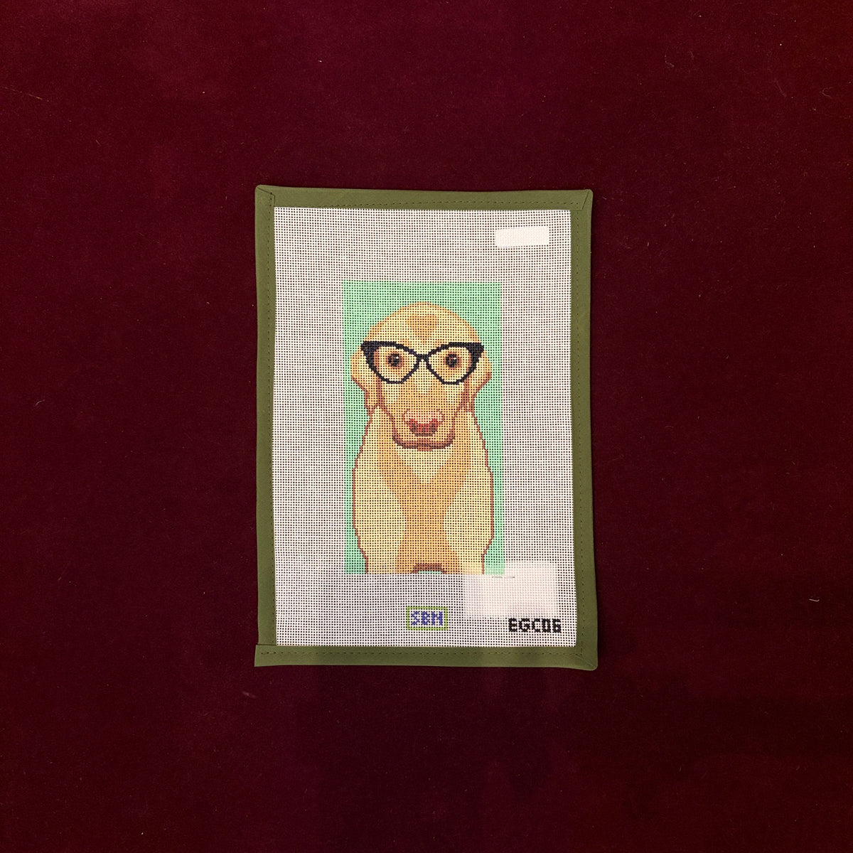 Yellow Lab w. Glasses Eye Glass Case-Needlepoint Canvas-Susan Battle Needlepoint-The Pepper Pot Barrington, IL