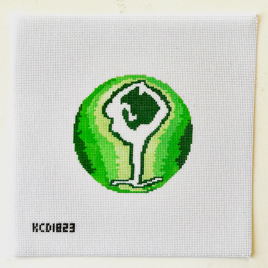 Yoga Dancer Round August Trunk Show-Needlepoint Canvas-KCN Designers-The Pepper Pot Barrington, IL