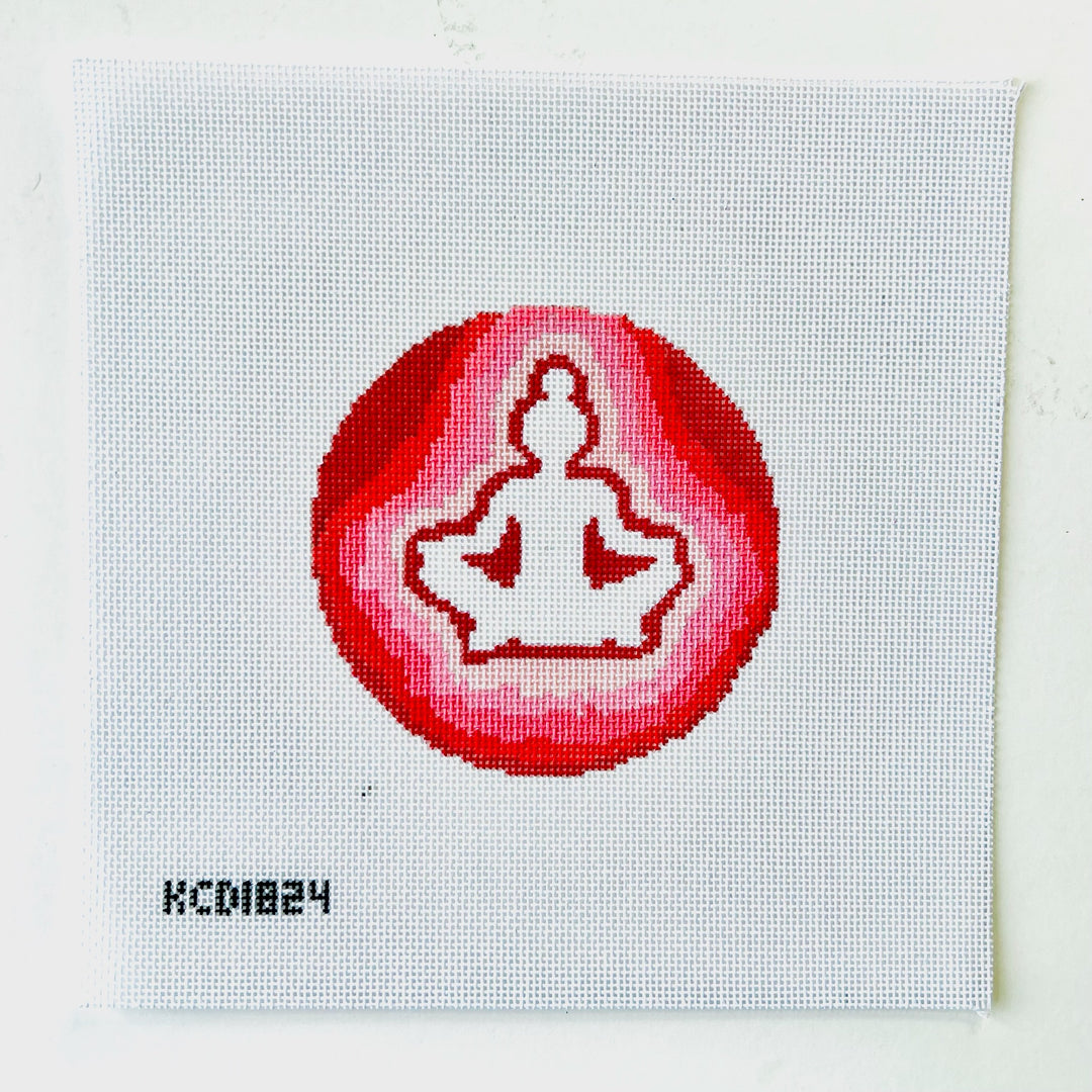 Yoga Lotus Round August Trunk Show-Needlepoint Canvas-KCN Designers-The Pepper Pot Barrington, IL
