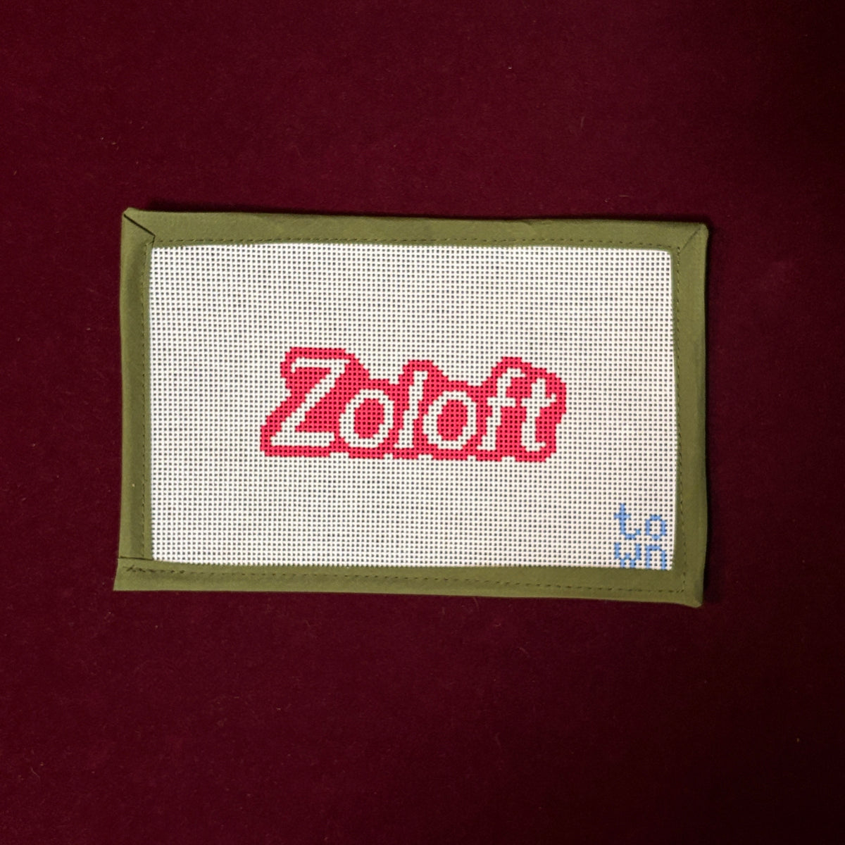 Zoloft Girly-Needlepoint Canvas-Town Stitch-The Pepper Pot Barrington, IL